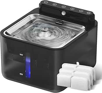 ステンレス給水器　　米国製　　保温　給水器 Amazon | Jzla pro 猫自動給水器、105 oz/3L猫用水飲み器、給水